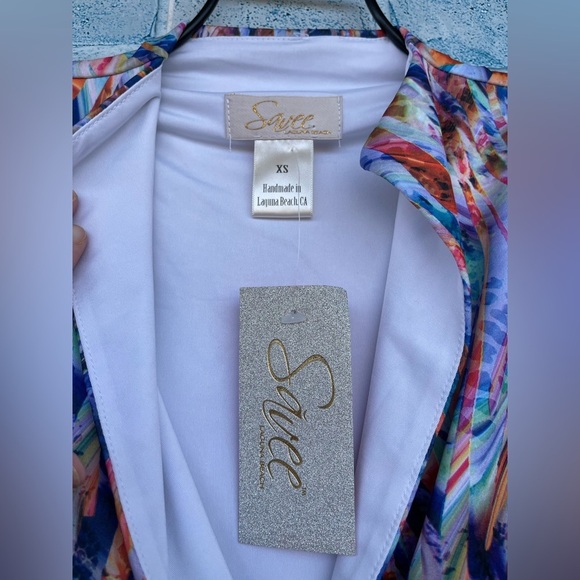 Savee Couture Laguna Beach watercolor dress size XS NWT - Picture 6 of 12